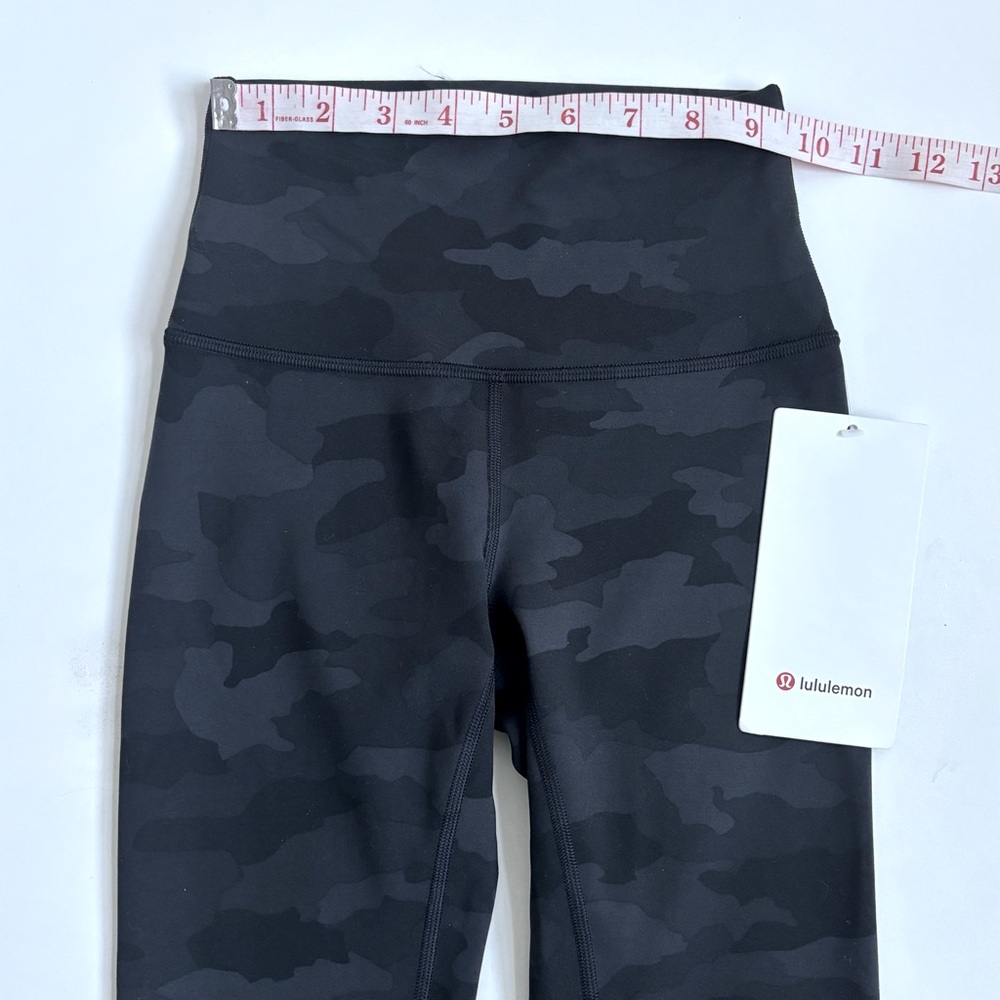 Lululemon Wunder Train High Rise Camouflage Crop Leggings 23” Black Multi Size 2 - Picture 11 of 15